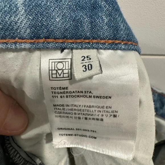 Toteme light blue twisted seam straight jeans - Picture 7 of 8